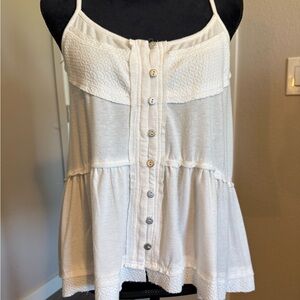 POL White Button-Front Camisole
